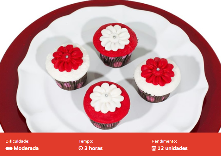 Receita Cupcake Red Velvet Framboesa